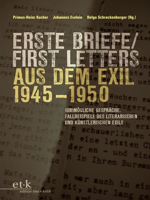 cover image of Erste Briefe / First Letters aus dem Exil 1945-1950